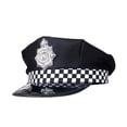 thumbnail image 2 of Sombrero de oficial de policía para niños, accesorio de disfraz de Cosplay, sombrero de policía para niños, sombrero de fiesta Cuadros Blanco Negro, 2 of 10