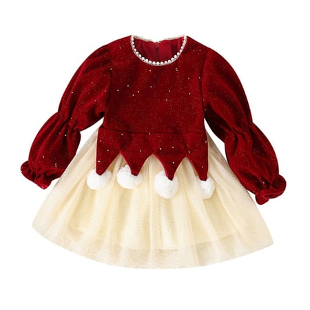 

LUOGENLI Girls Dress Shoes Size 6 Toddler Girls Dress Winer Long Sleeve Patchwork Mesh Princess Dress New Year Party Clothes Girls Dress Shoes Size 1 Girls Dresses Size 10-12 Purple 6-12 Months