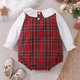 thumbnail image 5 of Gibobby Mamelucos para bebe niño Bebé recién nacido estampado niños niñas niños otoño manga larga Plaid ropa(Rojo, 6-9 Meses), 5 of 5