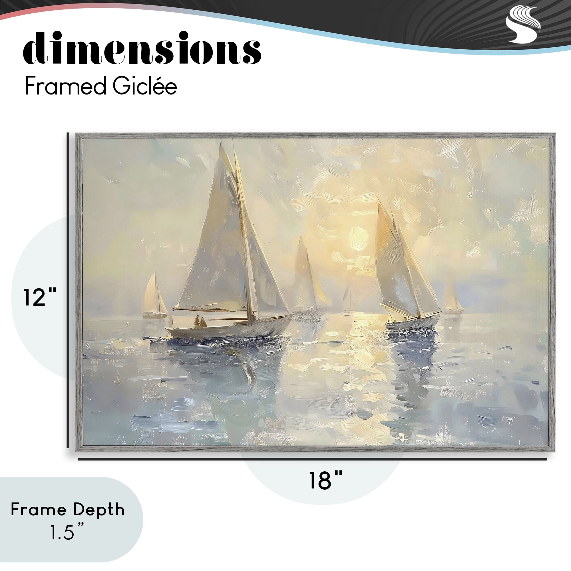 Stupell Industries Sunset Sailboats Glow Gray Framed Giclee Art, design by Creative Studio