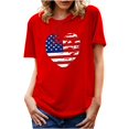 thumbnail image 2 of Fartey T-Shirts de la Fête de l'Indépendance pour Femmes Fiers Étoiles et Rayures Patriotiques T-Shirts Graphiques Élégants à Manches Courtes Col Rond Blouses Tops Offres de la Semaine, 2 of 6