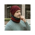 thumbnail image 2 of Men Beanie Hat & Scarf Set Neck Cover Winter Warm Fleece Knitted Thick Ski Cap, 2 of 4