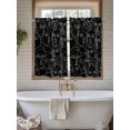 thumbnail image 7 of Tier Curtains 45 Inches Long, Abstract Style Window Treatment Curtain Drapes, Black Face Line Modern Character Art Small Curtain Drapes for Bathroom Laundry Room, 27.5"x45", 2 Panels, 7 of 7