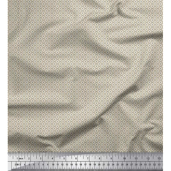 Soimoi Velvet Fabric Geometric Small Print Sewing Fabric Yard 58 Inch Wide