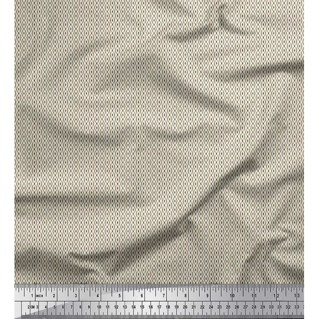Soimoi Georgette Viscose Fabric Geometric Small Print Sewing Fabric Yard 42 Inch Wide