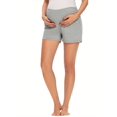 thumbnail image 2 of Yawrut Women's Maternity Shorts, Soft High-waisted Wrap Around The Abdomen, Light grey Pocket Fashionable Yoga Women Shorts For Pregnant, 2 of 6