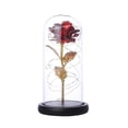 thumbnail image 1 of Toystoory Linterna de hoja de oro de 24 quilates con forma de rosa, linterna de regalo para el día de San Valentín con pantalla de cristal, linterna LED Almacenamiento y organización del hogar Toystoory HA023905-00, 1 of 6