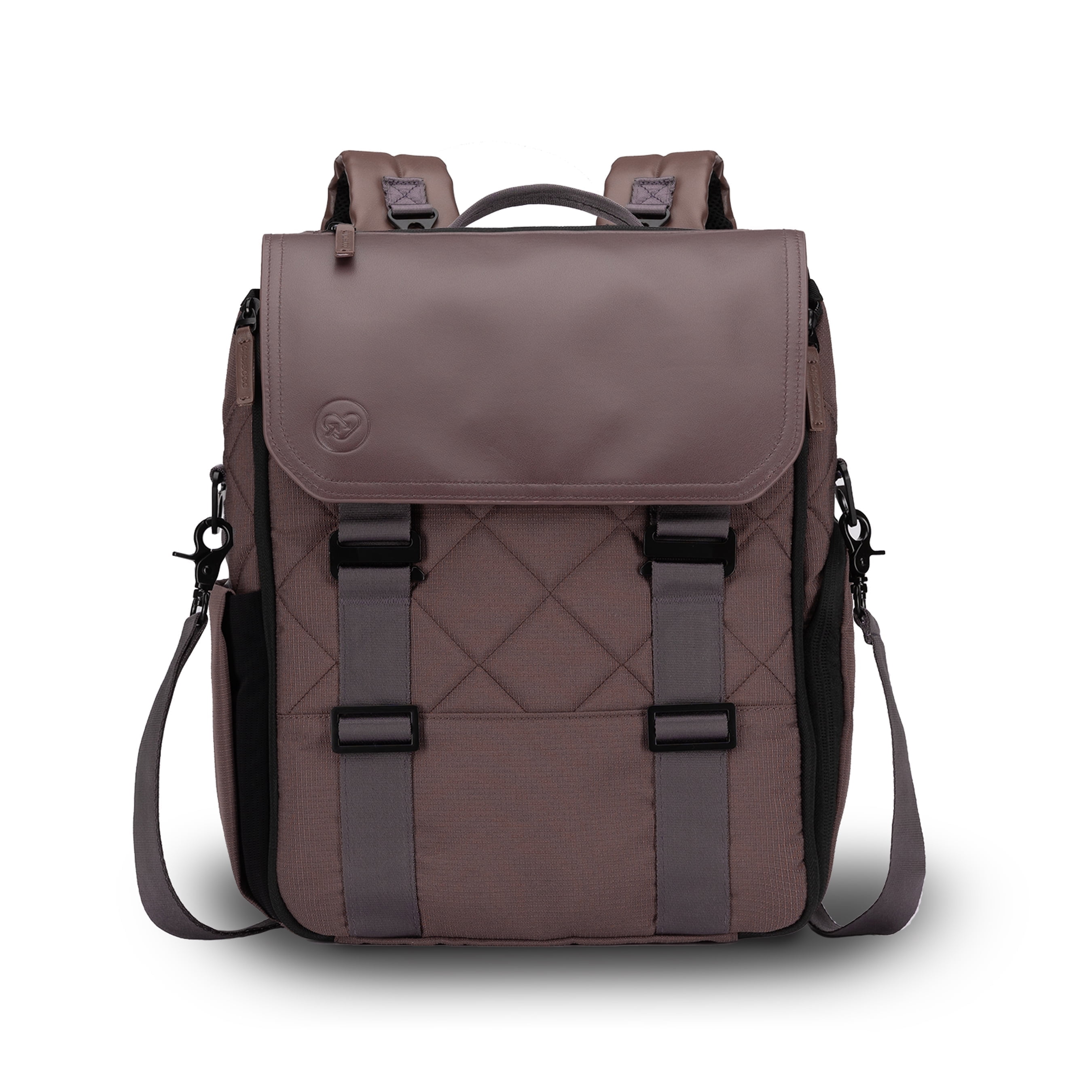 Paperclip Willow Diaper Bag Backpack with Fold-Out Changing Station, Baked Oak Brown