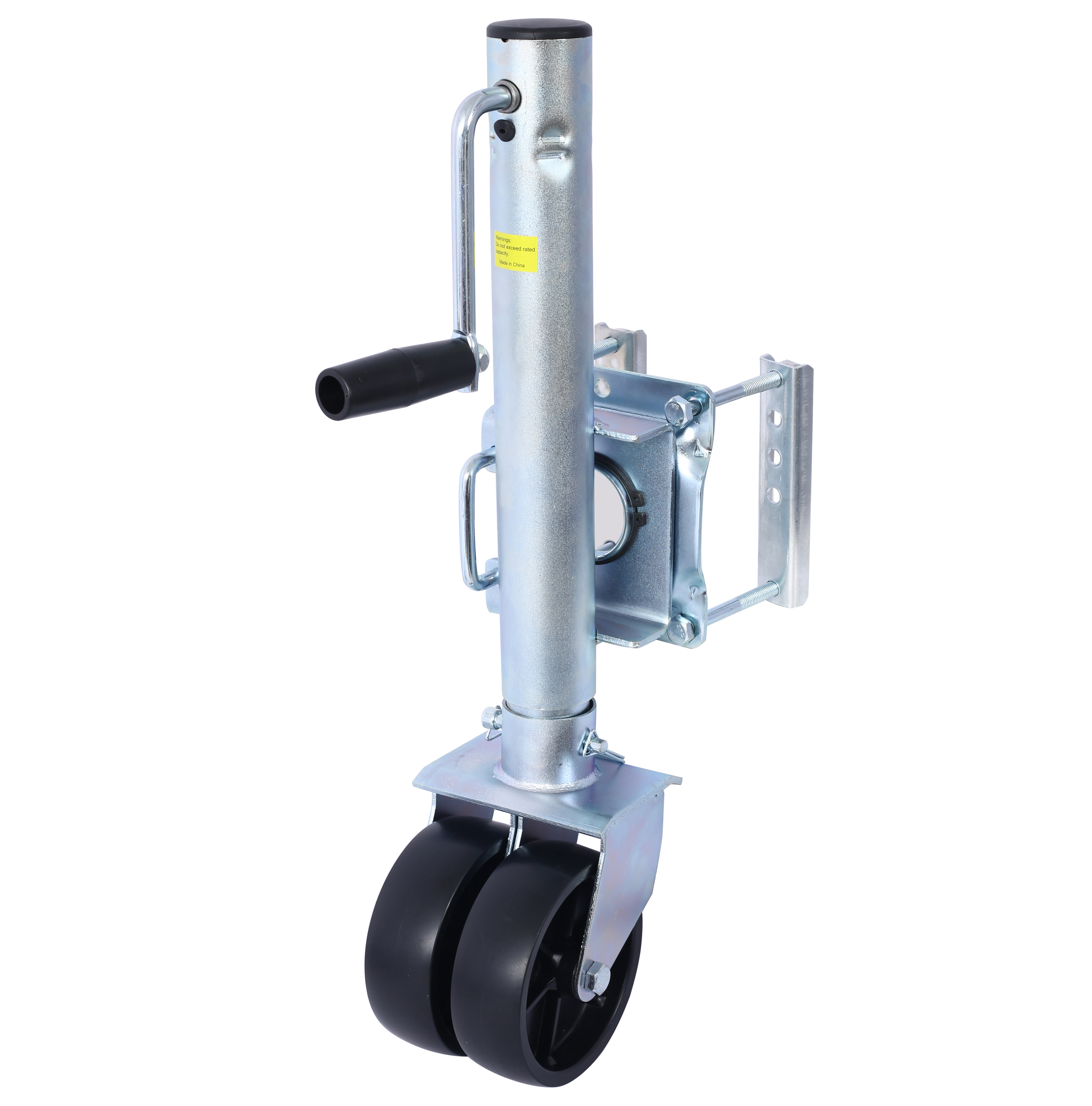 Boat Trailer Jack 34.5in 1500lb - Bolt-on Tongue Jack with PP Wheels & Handle - RV, Horse, Utility Trailers
