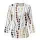 thumbnail image 2 of Gibobby Playeras Mujer Camisa de Womens Impresión O cuello Casual Blouse Buttons Manga Tops Media T Mujer Blouse（Blanco， L), 2 of 3