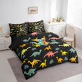 thumbnail image 3 of Manfei Monogrammed Y Twin Bedding Sets 7pcs,Zoo Animal Dinosaur Bedding Comforter Set 7pcs,Black Yellow Sheet Sets,Microfiber Room Decorative Reversible, 3 of 7