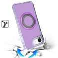 thumbnail image 3 of For iPhone 17E / 16E / SE4 Magnetic Ring Circle Bling Chrome 3in1 Hybrid Case - Purple, 3 of 3