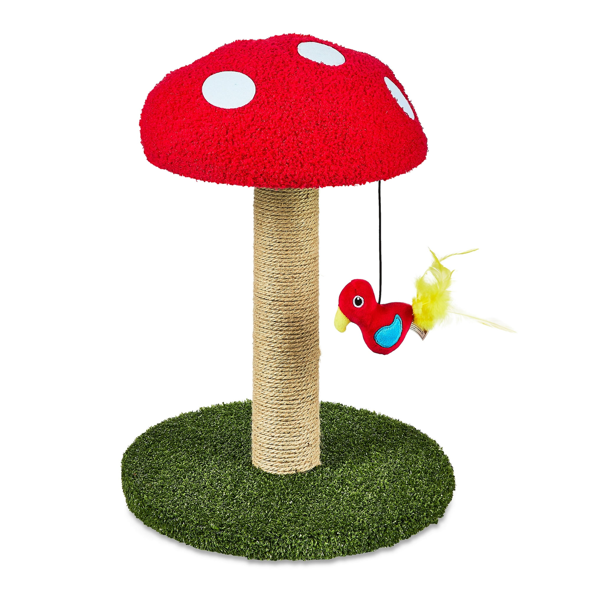 Vibrant Life Mushroom Cat Scratching Post, Multicolor, 17.32"