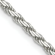 2.5mm Sterling Silver Solid Flat Rope Chain Necklace, 22 Inch