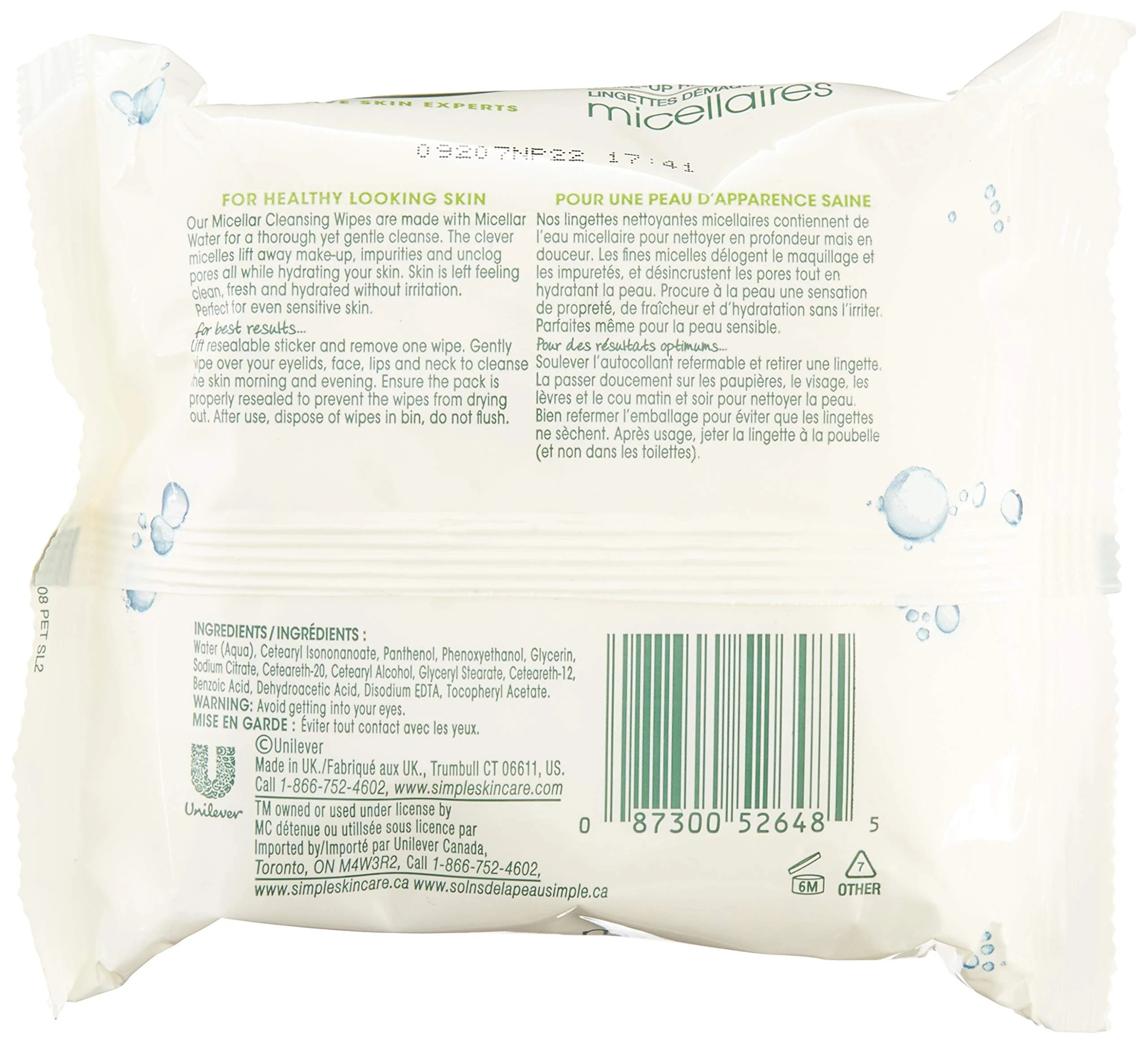Simple Facial Wipes Micellar, 25 Count (Pack of 6) - image 3 of 4