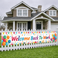 thumbnail image 5 of Colorful Design Welcome Back To Work Banner Decorative Balloons Festive Bunting Office Party Backdrop for Office Events Team Gatherings Employee Celebrations, 5 of 6