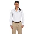 thumbnail image 1 of The Harriton Ladies Long Sleeve Oxford Shirt with Stain-Release - WHITE - L, 1 of 2