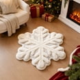 thumbnail image 6 of KKOUHVY Christmas Snowflake Shaped Floor Mat, Soft Fluffy White Area Rug for Bedroom Living Room Fireplace, Winter Holiday Christmas Home Decoratons, 6 of 6