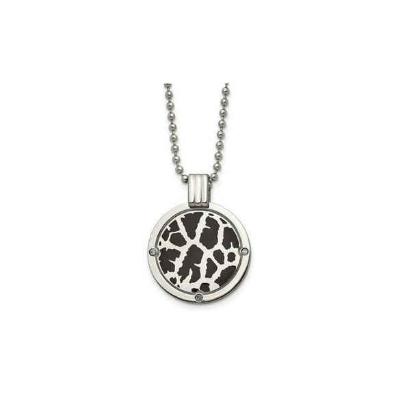 Gem & Harmony Mens Titanium Pendant Necklace and Chain (24 inches) for Men