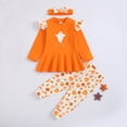 thumbnail image 2 of ITFABS Kids Halloween Tracksuit, Frilly Blouse + Pumpkin Pants + Headband, 2 of 8