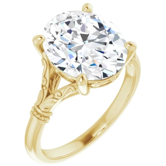 3 Ct. Oval Lab Diamond Engagement Ring Vintage Style