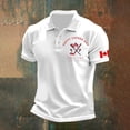 thumbnail image 1 of Adult Polo Tees for Men Short Sleeve Button Tee Shirt Basic White Golf Tops, 1 of 3
