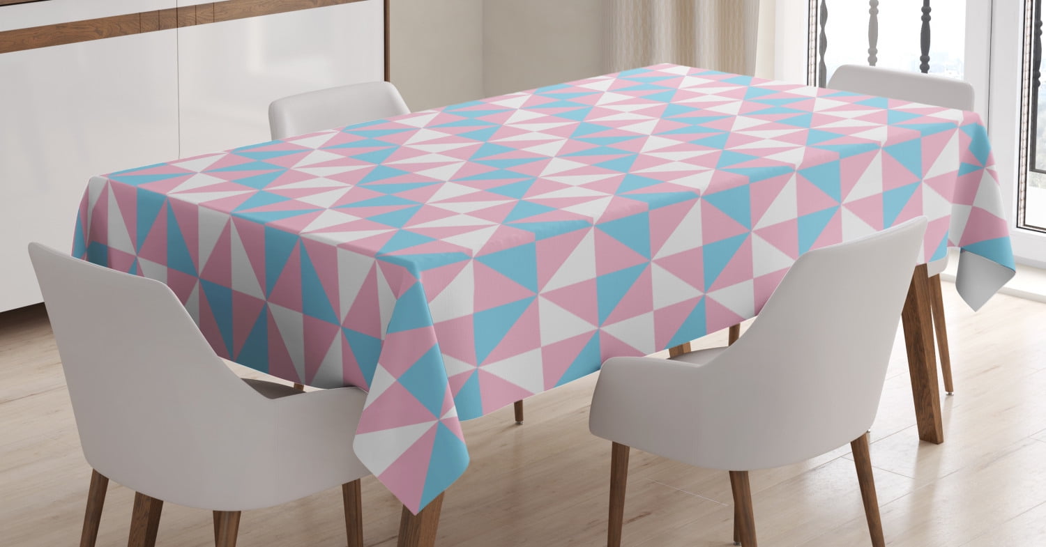 Geometric Tablecloth, Repeating Triangles Forming Simple Diagonal