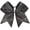 Black, variant on 1 count 8" Large Glitter Bows with Iridescent Rhinestones Colorful Stiff Hair Elastic Band Ponytail Holder for Cheerleader Girls (White/Yellow/Black)