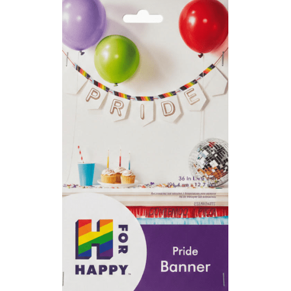 H for Happy Pride Banner Party Decoration – Rainbow Letter Garland with Balloons, 12.7 ft