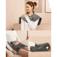 thumbnail image 3 of Heating Pad for Neck and Shoulders Pain Relief Cramps ALLJOY, 25"x18" Skin-Friendly Heated Neck Wrap 3 Fast Heat Setting with Auto Shut Off for Home and Office, Machine Washable, Gray, 3 of 8