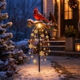 thumbnail image 5 of Cardinal Memory Fountain Solar Pathway Lights Outdoor, Lighted Christmas Decorations, Waterproof Yard Ornament For Lawn Patio Holiday, 5 of 6