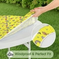 thumbnail image 5 of Yellow Cartoon Unicorn Rainbow Heart Pattern Round Fitted Tablecloth with Elastic Edge,Dining Table Cover Waterproof,Outdoor Round Tablecloth for Camping,Dining,Indoor and Outdoor, 5 of 7