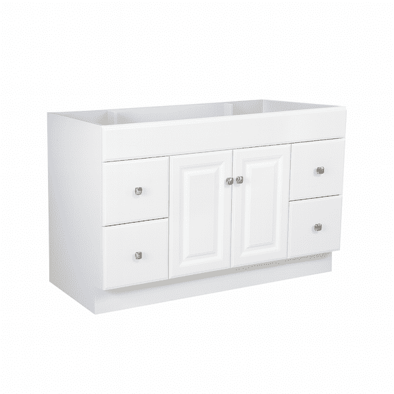 Design House 48" Solid Wood Wyndham Ready to Assemble Bathroom Vanity Cabinet, White