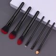 thumbnail image 2 of ORDDIART 6Pcs Cosmetics Makeup Tool Set Black Durable Handle Brushes for Face Beauty, 2 of 7