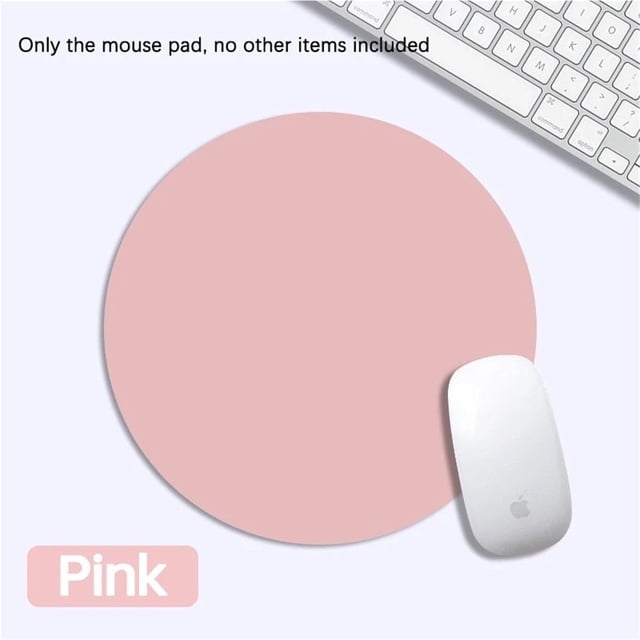 LEEYNEER Round Mouse Pad Single-sided Solid Color Non-slip Pad Mouse Pad Suitable for Laptop Office Leather Gaming Mouse Pad