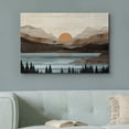 thumbnail image 3 of PixonSign Canvas Print Wall Art Mountain Range Lake Trees Nature Wilderness Woodblock Illustrations Decorative Multicolor Landscape Wood Panels Country/Farmhouse - 24"x36", 3 of 5