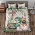 thumbnail image 2 of Easter Egg Airedale Terrier Bunny Ear Welcome Spring Truck Quilt Bedding Set Dale Waterside Dog Lover 1 Blanket Bed Cover 2 Pillowcases - 12002, 2 of 5