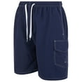 thumbnail image 2 of iBerryNY Mens Swim Trunks Adult Male Board Shorts Quick Dry, Cargo Pocket, Navy Blue, Large, 2 of 4