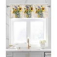 thumbnail image 2 of Sunflower Linen Curtain Valance for Bedroom/Bathroom/Kitchen/Office/Living/Dining Room Window,Retro Spring Blossom Floral Summer Off-White Rod Pocket Topper Decorative Cafe Drapes Panel 42"x18", 2 of 6