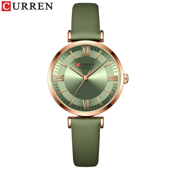 New Charming Ladies Quartz Wristwatches Elegant Leather Strap Women Bracelet Watches CURREN Top Luxury Analog Quartz Clock 9082