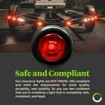 thumbnail image 6 of 4pc 3/4" Round DOT P2PC Red LED Bullet Clearance Marker Lights for Trailer, 6 of 8