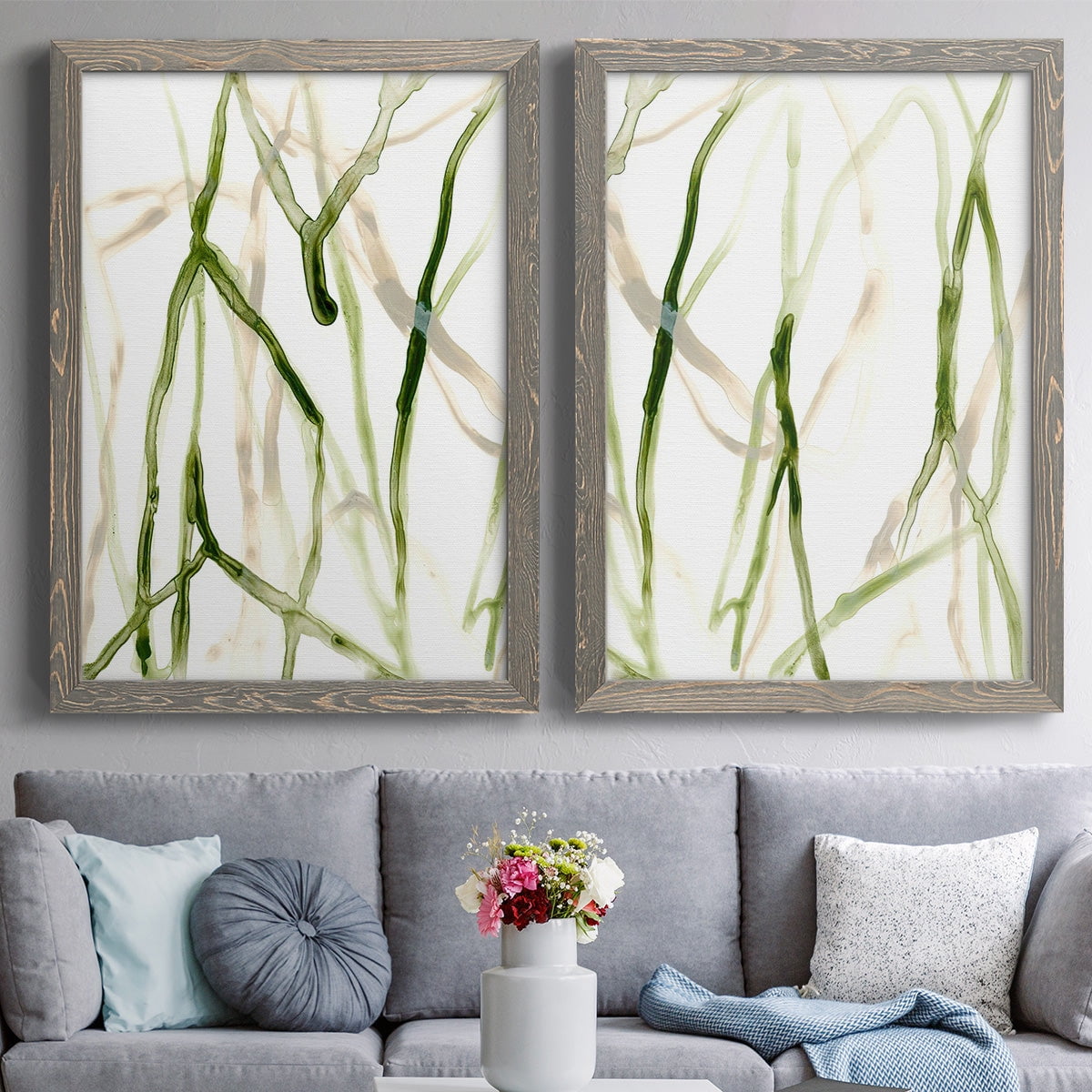 Runnel VII - Premium Framed Canvas 2 Piece Set - Ready to Hang