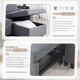 thumbnail image 5 of Tabaray Reversible Sectional Sofa Couch with Pull-Out Bed, Modern Linen L-Shaped Sleeper Sofa Bed with Storage Chaise/Cup Holder/Side Pocket, Furniture Set for Living Room, Small Space, Dark Grey, 5 of 9