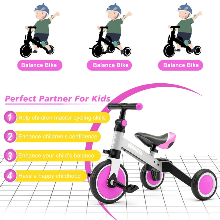 KORIMEFA 3 in 1 Kids Tricycle for 1 4 year olds Toddler Bike Kids