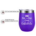 thumbnail image 3 of Regalos de jubilación para mujeres: copas de vino térmicas + calcetín "Si puedes leer esto" + tapón de vino - Morado, 3 of 5