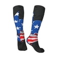 thumbnail image 5 of Lsque Shark With USA Flag Printed Crew Socks Men's Women's LightWeight Thin Casual Calf Socks ,Knee High Socks,Cotton Socks, 5 of 9