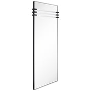 Acrylic Accent Rectangular Wall Mirror,30x72 Mirror Featuring Three Clear Acrylic Accent Rails, on a Black Iron Frame