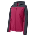 thumbnail image 5 of Port Authority Ladies Hooded Core Soft Shell Jacket-4XL (Dark Fuchsia/ Battleship Grey), 5 of 6