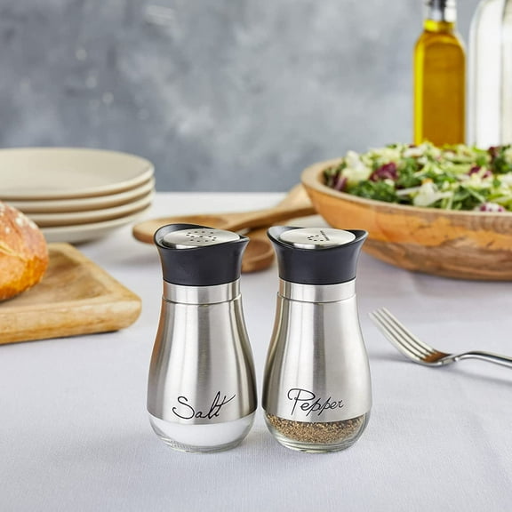 SEELOK Salt and Pepper Shakers Set 304 Stainless Steel Kitchen Accessories Set for Cooking Camp BBQ