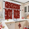 thumbnail image 7 of Merry Christmas Kitchen Window Curtains and Valances Set 36 Inch, Let it Snow Winter Snowflakes Short Tier Curtain for Cafe Living Room Bathroom, Xmas Red 3 Pieces Set Kitchen Decor, 7 of 7
